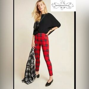 New Sanctuary by Anthropologie Red Plaid Pants Size M